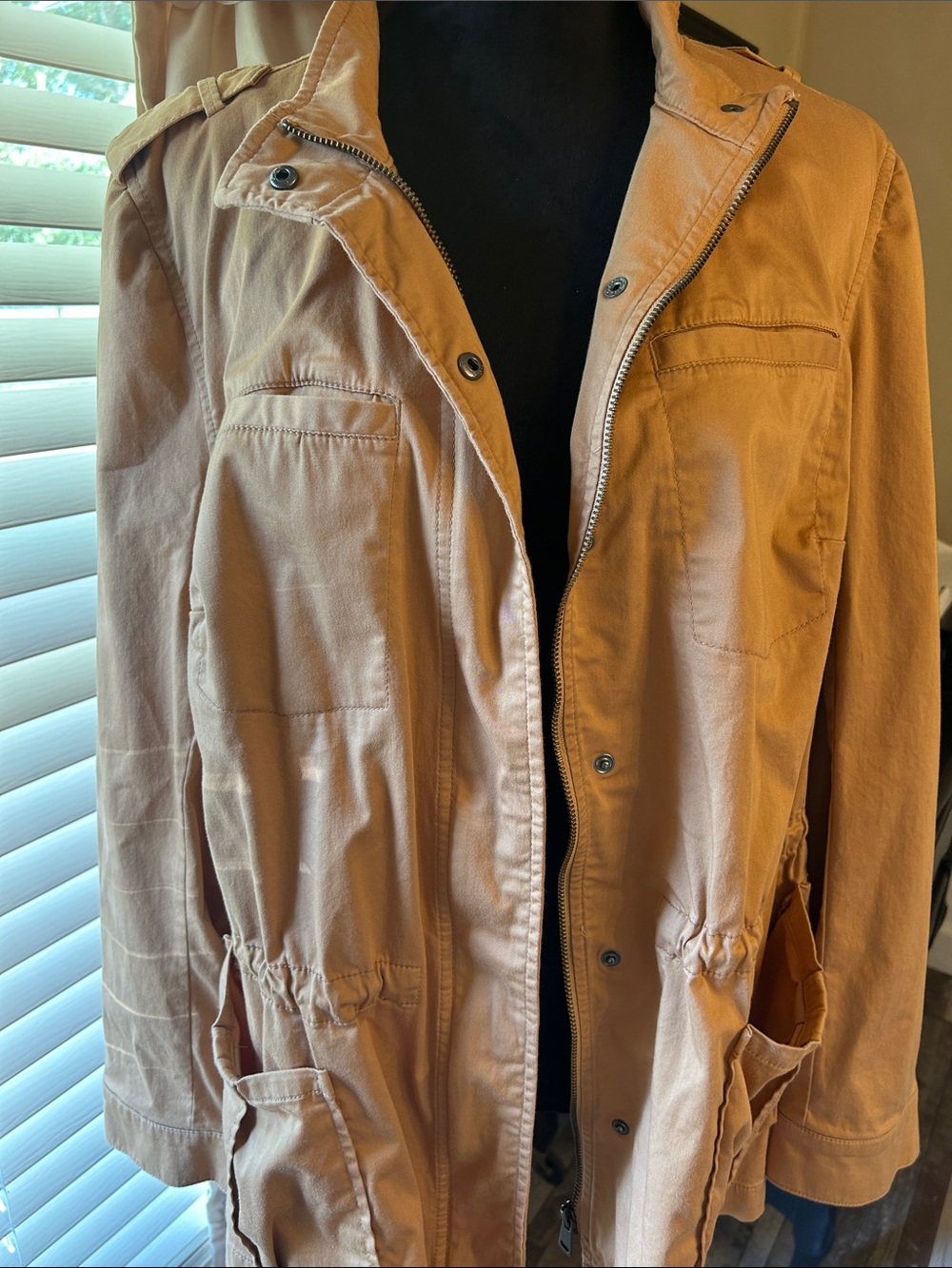 Lane Bryant Tan Utility Jacket with Drawstring Waist